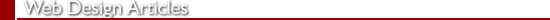Web Design Articles - Submit an Article